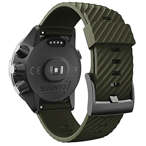 KINOEHOO Correas para relojes Compatible con Suunto 7/9/9 baro/D5/spartan sport Pulseras de repuesto.Correas para relojesde silicona.(Ejercito verde)