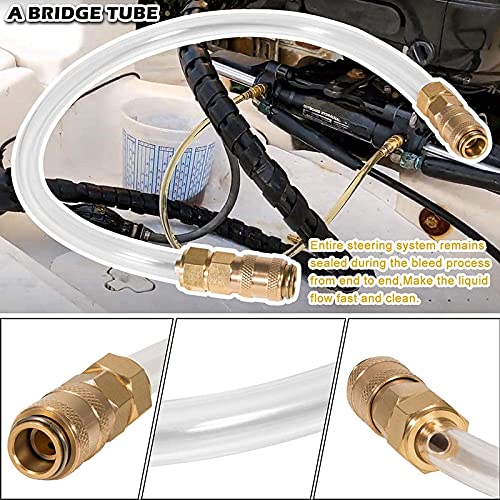 Kirmax Kit de Tubo de Purga para Barco Kit de Tubo de Llenado Tubo de Puente para Seastar Sistemas de DireccióN HidráUlica HA5438, Paquete de 2