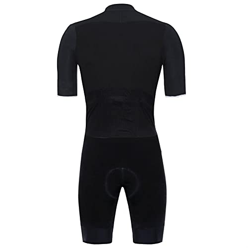 KISAD Ropa de Ciclismo Triatlón Skinsuit de Ciclismo One Pieza de Manga Corta de Verano Ropa de Ciclismo Jerseys Jumpsuit Equipo de Skinsuit Triatlón (Color : Noir, Size : XL)