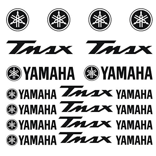 KIT 20 YAMAHA MOTO TMAX PEGATINA VINILO ADHESIVO STICKER DECAL T MAX LOGO PACK (Negro)