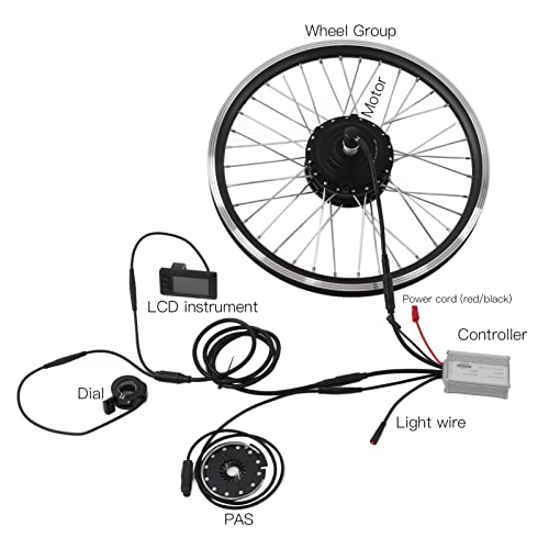 Kit de Conversión de Kit de Bicicleta Eléctrica, Kit de Conversión de Rueda Delantera de 20 Pulgadas de Alto Rendimiento para Modificación para Mantenimiento