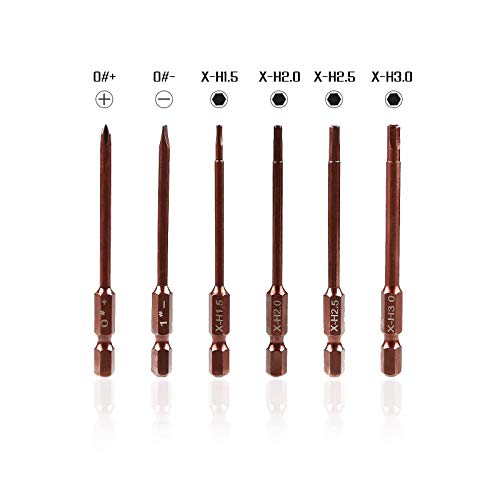 Kit de herramientas de reparación de llave Allen 6 en 1 para helicóptero RC coche, avión, 1,5 mm, 2,0 mm, 2,5 mm, 3 mm, ranurado, 3 mm, cruz de 3 mm, destornillador de 3 mm