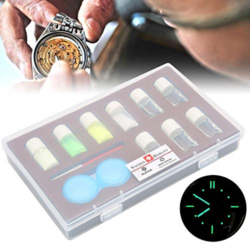 Kit de polvo luminoso para reloj profesional de 4 colores, polvo fluorescente, para graffiti de color/creación artística/gráficos publicitarios de bricolaje/advertencia de protección nocturna, etc.
