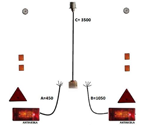 Kit eléctrico para remolque (3000x1600) Para remolque de categoria O1 (hasta 750kg)