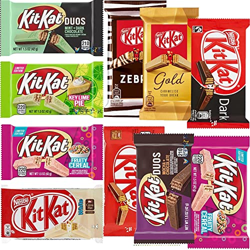 Kit Kat 4 Dedo Leche, Oro, Oscuro, Blanco, Cereal Afrutado, Pastel de Lima, Duos Mint, Barras de Chocolates Duos Mocha | Elige cualquier número de barras
