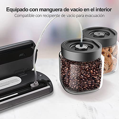 KitchenBoss Envasadora Máquina Selladora de Vacío para Alimentos Secos y Húmedos Preservación Sistema de Sellado Automático por Vacío,Luces Indicadoras LED Inteligentes, Función de Vacío Manual