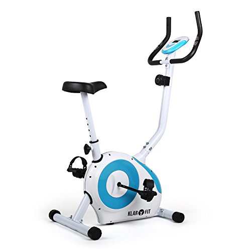 Klarfit MOBI-FX-250 - Bicicleta estática, Bici estatica con Monitor de Entrenamiento, Pulsómetro, Pedales Antideslizantes, Asiento ergonómico, Empuñaduras Acolchadas, Soporta hasta 100kg