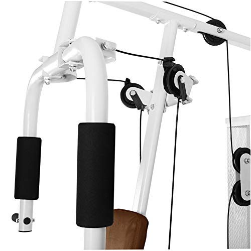 Klarfit Ultimate Gym - Máquina multifunción musculación, Multiestación musculacion, Máquina de musculación, Hombros, Espalda, Brazos, isquiotibiales y glúteos, Acolchada, 5000, Blanco