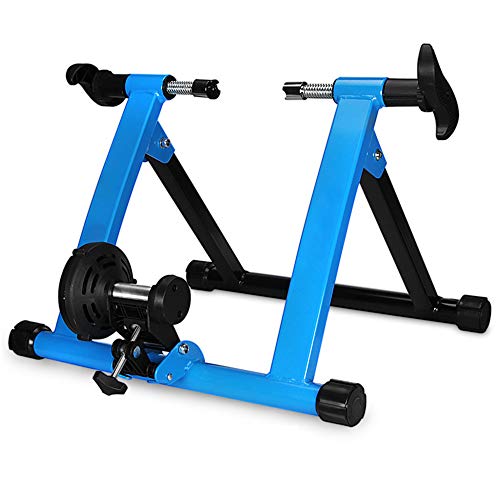 Klevsoure Caballete con Control inalámbrico para Rueda de Bicicleta de 66 a 71 cm. para Spinning, Ejercicio, Fitness y Entrenamiento (Azul)