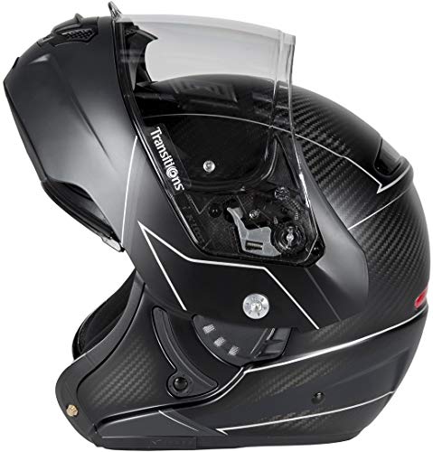 Klim tk1200 Karbon Hombres de la calle motocicleta casco modular – Skyline, color negro mate