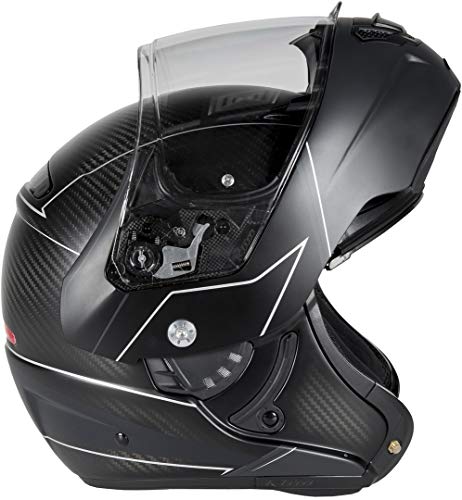 Klim tk1200 Karbon Hombres de la calle motocicleta casco modular – Skyline, color negro mate