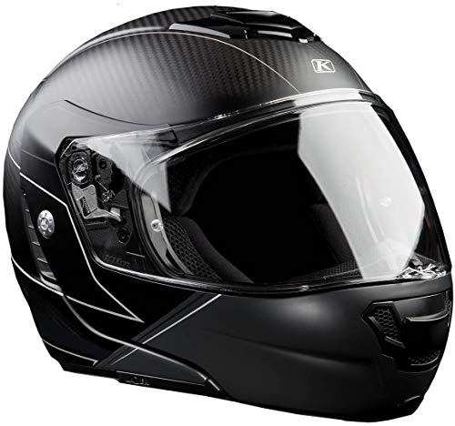 Klim tk1200 Karbon Hombres de la calle motocicleta casco modular – Skyline, color negro mate