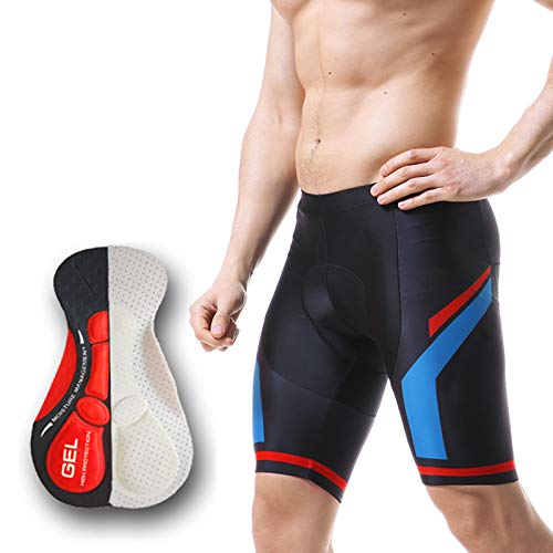 KOIJWWF Pantalones Cortos de Ciclismo para Hombre 5D Acolchados para Montar en Bicicleta, Pantalones Cortos para Bicicleta de Carretera, Bolsillos de Secado rápido para Hombre y Mujer,C,M