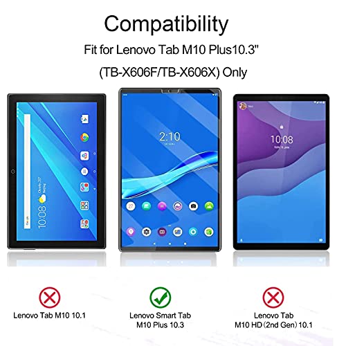 Kokio 2Pcs Protector de Pantalla para Lenovo Tab M10 Plus/TB-X606F/TB-X606X 10.3", Screen Protector Vidrio Templado Anti-Huellas, Resistente a los arañazos Película Protectora para Lenovo Tab M10 Plus