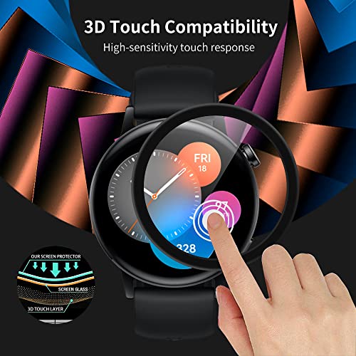 KONEE Protector de Pantalla Compatible con HUAWEI WATCH GT 3 (42mm), 【2 Piezas】 [ 3D Cobertura Completa, Anti-rasguños, Alta Definición ], Película Protectora para HUAWEI WATCH GT 3 (42mm)