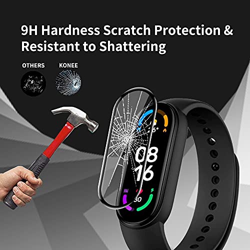 KONEE Protector de Pantalla Compatible con Xiaomi Mi band 6, 【2 Piezas】 [ 3D Cobertura Completa, Anti-rasguños, Alta Definición ], Película Protectora para Xiaomi Mi band 6