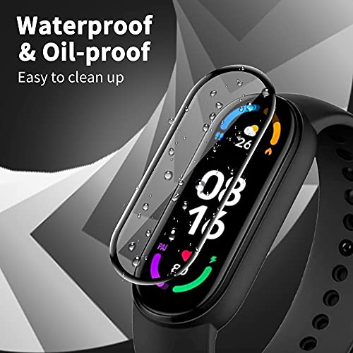 KONEE Protector de Pantalla Compatible con Xiaomi Mi band 6, 【2 Piezas】 [ 3D Cobertura Completa, Anti-rasguños, Alta Definición ], Película Protectora para Xiaomi Mi band 6