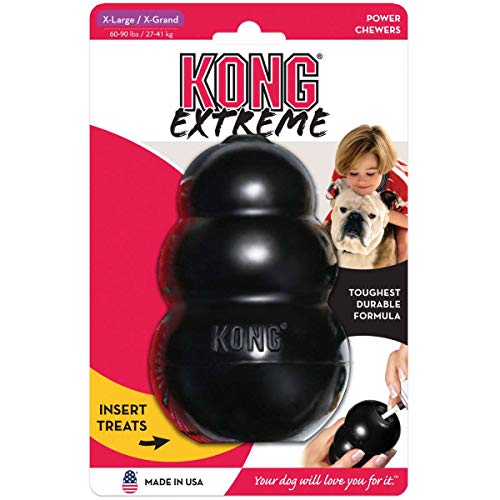 KONG - Extreme - Juguete de Robusto Caucho Natural Negro - para morder, perseguir o Buscar - para Perros Pequeños