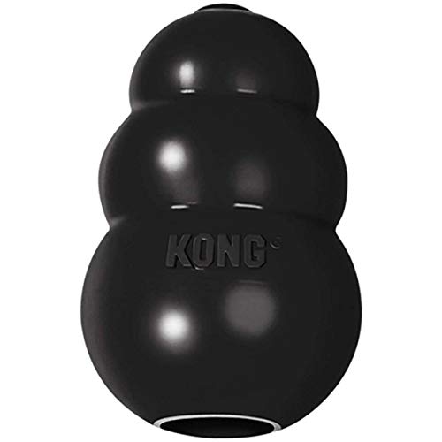 KONG - Extreme - Juguete de Robusto Caucho Natural Negro - para morder, perseguir o Buscar - para Perros Pequeños