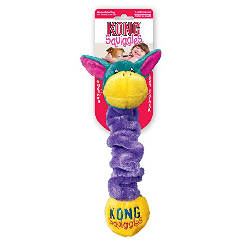 KONG - Squiggles - Peluche elástico sonoro (Varios Personajes) - para Perros de Raza Mediana