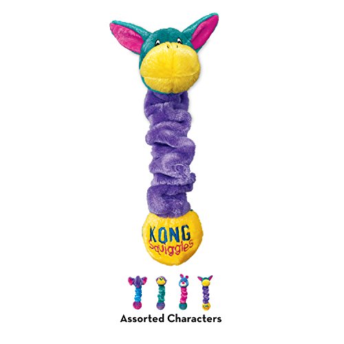 KONG - Squiggles - Peluche elástico sonoro (Varios Personajes) - para Perros de Raza Mediana