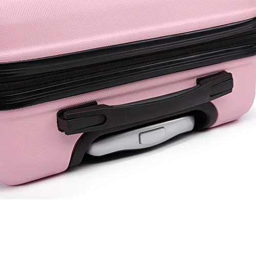Kono Maleta de Cabina de ABS de 20 Pulgadas con Diseño Esculpido en Horizontal,4 Ruedas,55x40x22cm(Rosa)
