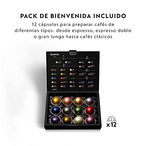 Krups Nespresso VERTUO Next XN910B - Cafetera de cápsulas, máquina de café expreso de Krups, café diferentes tamaños, 5 tamaños tazas, tecnología Centrifusion, calentamiento 30s, Wifi, Bluetooth, Gris