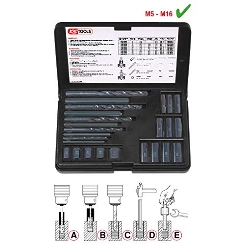 KS Tools 150.1305 - Juego de extractores de tornillos (M5-M16, 25 piezas)