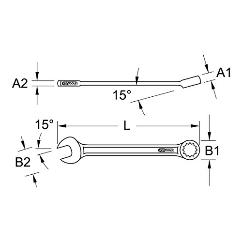 KS Tools - Llave combinada (8 mm, DIN 3113 140,00 MML, cromada)