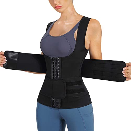 KUMAYES Fajas Reductoras Mujer Neopreno Sauna Adelgazantes Abdominal Camiseta Sudoración Compresión para Deporte Fitness Tank Top