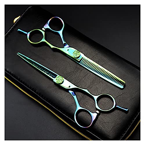 Kwent Tijeras Pelo Tijeras De Corte De Pelo con Logo/Nombre Personalizado, 6", Damasco Verde, Corte De Peluquero Tijeras peluqueria Profesional (Color : Cutting)