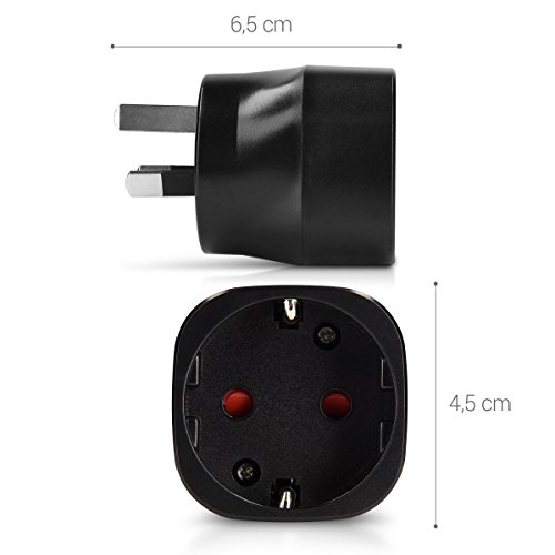 kwmobile 2X Adaptador de Viaje para Australia Tipo I - Adaptadores de Enchufe schuko - Conector para enchufes de Argentina Nueva Zelanda China - Negro