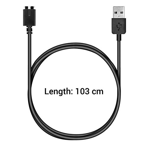 kwmobile Cable de Carga Compatible con Polar M430 - USB Negro para Fitness Tracker y smartwatch