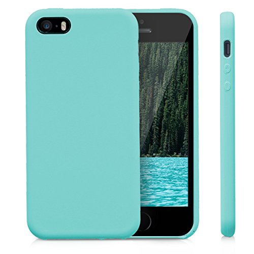 kwmobile Carcasa Compatible con Apple iPhone SE (1.Gen 2016) / 5 / 5S - Funda de Silicona para móvil - Cover Trasero en Menta