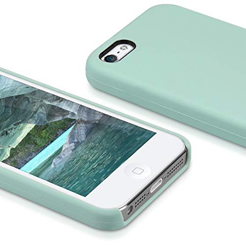 kwmobile Carcasa Compatible con Apple iPhone SE (1.Gen 2016) / 5 / 5S - Funda de Silicona para móvil - Cover Trasero en Menta Mate