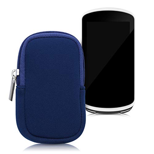 kwmobile Funda Compatible con Consola Garmin Edge 1030/1030 Plus / 1000 - Estuche Blando de Neopreno con Cremallera Azul Oscuro