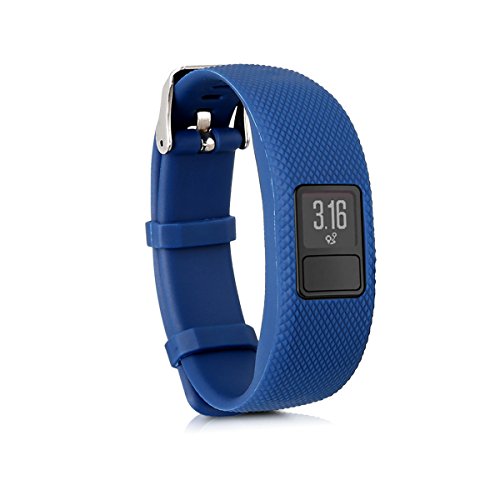 kwmobile Pulsera Compatible con Garmin Vivofit 4-2X Correa de TPU para Reloj Inteligente - Negro/Azul Oscuro