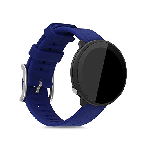 kwmobile Pulsera Compatible con Polar Unite - 2X Correa de TPU para Reloj Inteligente - Negro/Azul Oscuro