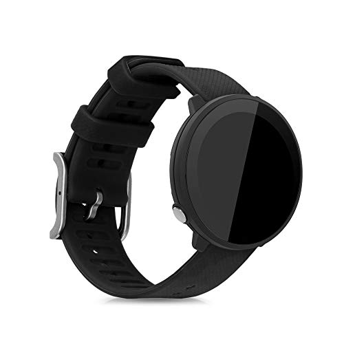 kwmobile Pulsera Compatible con Polar Unite - 2X Correa de TPU para Reloj Inteligente - Negro/Azul Oscuro