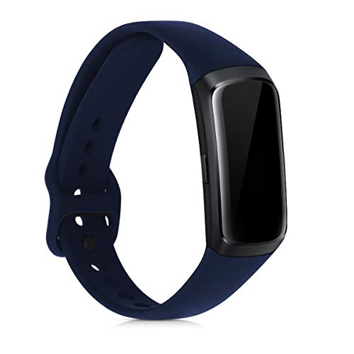 kwmobile Pulsera Compatible con Samsung Galaxy Fit (SM-R370) - 2X Correa de TPU para Reloj Inteligente - Negro/Azul Oscuro