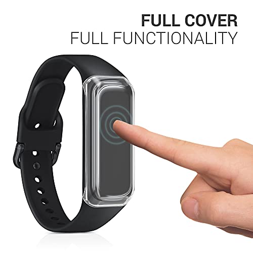 kwmobile Set de 2 Fundas Compatible con Samsung Galaxy Fit 2 - Carcasa Dura para Fitness Tracker en Transparente/Negro