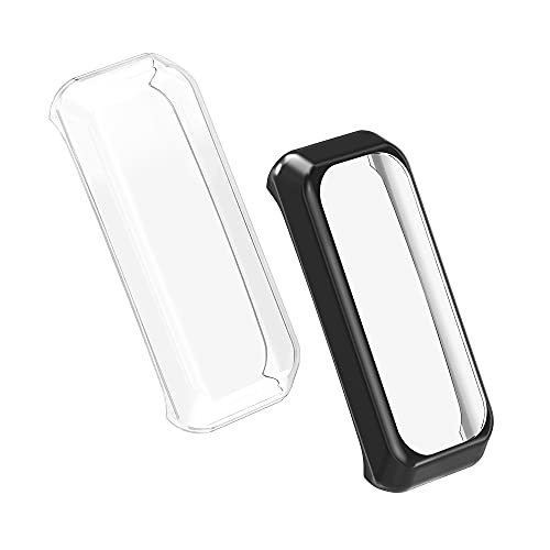 kwmobile Set de 2 Fundas Compatible con Samsung Galaxy Fit 2 - Carcasa Dura para Fitness Tracker en Transparente/Negro