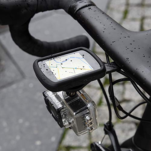 kwmobile Soporte GPS Compatible con Garmin Edge/Bryton Rider/CatEye - Base Antideslizante Manillar de Bicicleta - Negro Mate