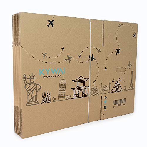 KYWAI. Pack 20 Cajas Carton Mudanza y Almacenaje 50x30x30 cm. Grandes con asas. Caja carton reforzado. Fabricadas España.