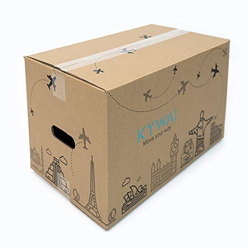 KYWAI. Pack 20 Cajas Carton Mudanza y Almacenaje 50x30x30 cm. Grandes con asas. Caja carton reforzado. Fabricadas España.