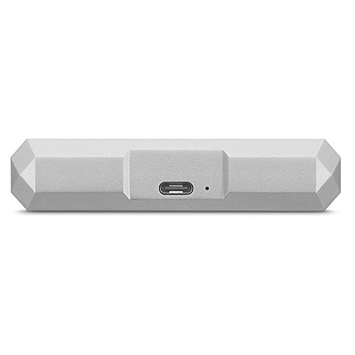 LaCie Mobile Drive, 5 TB, Disco duro externo HDD portátil, USB-C, USB 3.0, Thunderbolt 3, para Mac y PC, suscripción de 1 mes a Adobe CC, 2 años servicios Rescue, Moon Silver (STHG5000400)