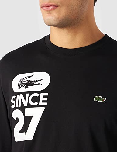 Lacoste TH7045 Camiseta, Noir, 4XL para Hombre
