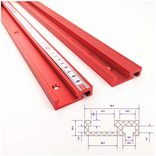 Laecabv 45 Tipo 800mm T-Track T-Slot Miter Track, Aleación de aluminio T Track Miter Track Jig Fixture Slot para mesa Sierra Router Herramienta de carpintería