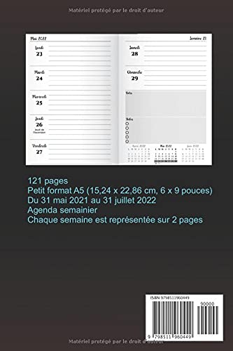 L'Agenda d'une super Maman 2021-2022: Semainier 1 semaine sur deux pages de juin 2021 à juillet 2022 - petit format de poche A5 couverture souple - cadeau utile et original pour les mères