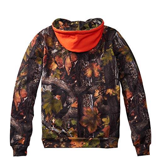 Lakeshore® Sudadera con capucha con diseño de camuflaje y texto en inglés "Signal Warn", color naranja Real Tree // Naranja S